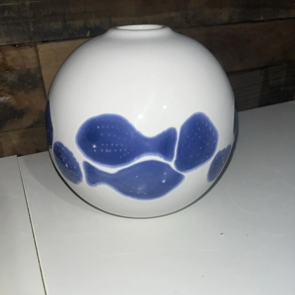 Viva By Vietri Santorini Fish Vase Decorative Accents Playful Modern‎ Round Ball